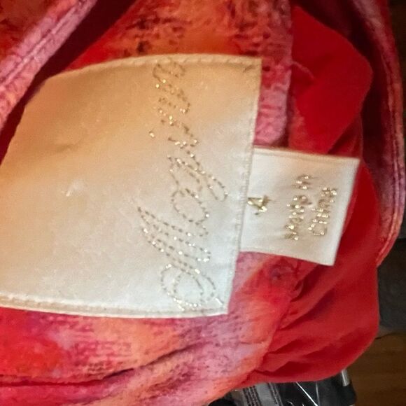 McGinn Sunset Red Pullover Capped Sleeve Dress - Picture 11 of 12